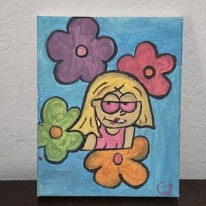 Lizzie McGuire Retro Pop Art – Original Hand-Drawn and Hand-Painted Mixed Media